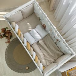  Neugeborenen-Bettwäscheset mit Stoßstangen 'Alpaka Beige' 14-teiliges 100% Baumwolle, fig. 4 