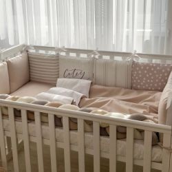  14-tlg Baby Bettwäsche Set mit Umrandung 'Cutey' 100% Baumwolle, fig. 4 