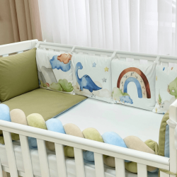  14-teiliges Baby Bettwäsche Set mit Umrandung 'Dino' 100% Baumwolle, fig. 3 