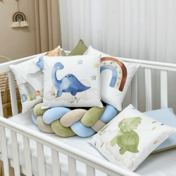  14-teiliges Baby Bettwäsche Set mit Umrandung 'Dino' 100% Baumwolle, fig. 5 