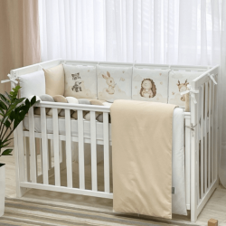  Babybettwäscheset mit Nestchen „Friends“ beige 14-tlg 100% Baumwolle, fig. 1 
