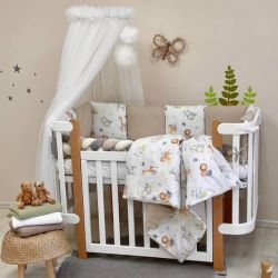 16-tlg Baby Bettwäsche Set mit Umrandung und Himmel 'Tiere', fig. 1 