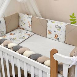  14-tlg Baby Bettwäsche Set mit Umrandung 'Tiere' 100% Baumwolle, fig. 2 