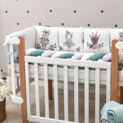  14-tlg Baby Bettwäsche Set mit Umrandung 'Magic Cat' 100% Baumwolle, fig. 1 