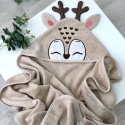  Kinderbadetuch mit Kapuze "Reh" beige 100x80 cm, fig. 1 