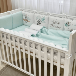  14-teiliges Baby Bettwäsche Set mit Umrandung 'Sweet Animals' 100% Baumwolle, fig. 2 