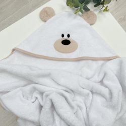 Serviette de bain bébé garçon blanc