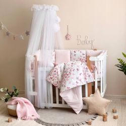  14-tlg Schmetterlinge Bettwäsche-Set für Babybett 60x120 für Mädchen Komplettset, fig. 11 