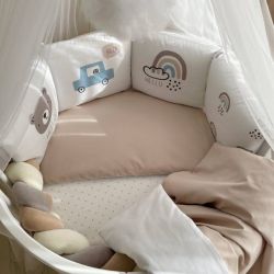  Babybettwäscheset mit Nestchen „Hello“ 14-tlg 100% Baumwolle, fig. 12 