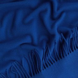  Blaue 100% Wolldecke mit Fransen, 140x200 cm, fig. 2 