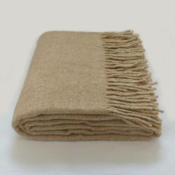  100% Merino Schurwolle Decke, Beige, 140×200 cm, fig. 1 
