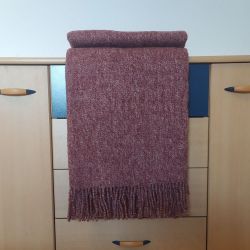  Plaid en laine mérinos 100% bordeaux – Couverture douce et chaude, fig. 3 