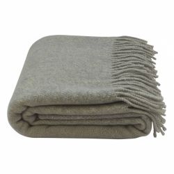  Hochwertige graue Kuscheldecke aus 100% Merinowolle – Wolldecke / Plaid 140x200 cm, fig. 2 