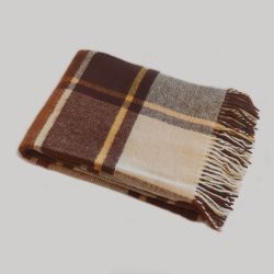  Braun-Beige Karo-Wolldecke 140x200 cm – 100% reine Neuseeland-Schurwolle, fig. 6 
