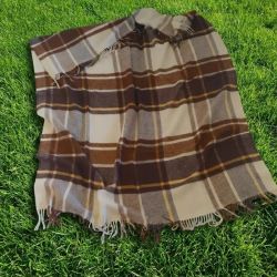  Braun-Beige Karo-Wolldecke 140x200 cm – 100% reine Neuseeland-Schurwolle, fig. 2 