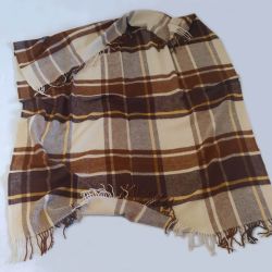  Braun-Beige Karo-Wolldecke 140x200 cm – 100% reine Neuseeland-Schurwolle, fig. 3 