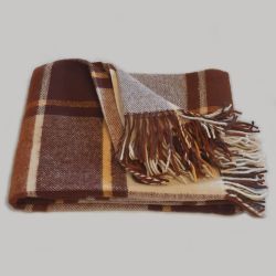  Braun-Beige Karo-Wolldecke 140x200 cm – 100% reine Neuseeland-Schurwolle, fig. 4 