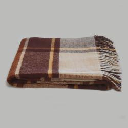  Braun-Beige Karo-Wolldecke 140x200 cm – 100% reine Neuseeland-Schurwolle, fig. 5 