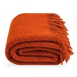 Boucle-Wolldecke orange