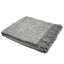  Hochwertige graue Kuscheldecke aus 100% Merinowolle – Wolldecke / Plaid 140x200 cm, fig. 1 