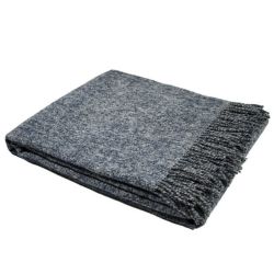  100% Merino Schurwolle Decke, Blau, 140x200 cm, fig. 1 
