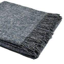  100% Merino Schurwolle Decke, Blau, 140x200 cm, fig. 2 