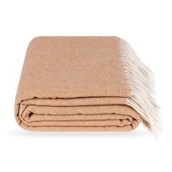 Beige Kaschmir-Wolldecke