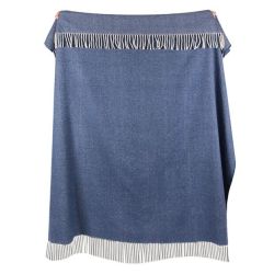  Blaue Kaschmir-Wolldecke 140x200 cm – Natur, Atmungsaktiv, Weich & Warm, Kuscheldecke, Sofa- & Bettüberwurf, fig. 2 