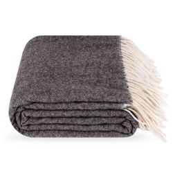  Kaschmir-Wolldecke 140x200 cm – Natur, Atmungsaktiv, Weich & Warm, Kuscheldecke, Sofa- & Bettüberwurf, fig. 1 