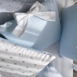  Babybett Komplettset SHINE Baby-Baumwoll-Bettwäsche-Set mit Bettumrandung-Kissen, Blau 17-tlg, fig. 3 