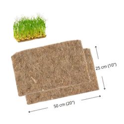 Leinenmatten für Microgreens – 100 % Leinen-Substrat, 2 Stück, 50x25 cm