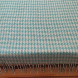  100% Merino Wool Throw Blanket - Teal & Cream Pattern, 140x200 cm (55x79 in), fig. 7 