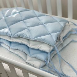  Gestepptes Bettnestchen Set 60x120 für Jungen, Blau/Weiß, 100% Baumwolle, 360 cm, fig. 3 