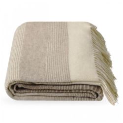  Plaid en Laine Mérinos Rayé 150x200 cm – Jeté Naturel Doux, Chaud & Respirant, fig. 1 