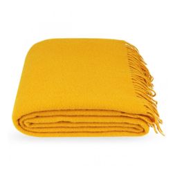 Gelbe Wolldecke, 100% reine Wolle