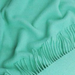  Mint Green Wool Throw Blanket – 100% Pure Wool, Warm Fringed Plaid, 140x200 cm (55" x 79"), fig. 2 