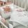  14-teiliges Rosa Bettwäsche-Set mit Umrandung für Kinderbett 100% Baumwolle, fig. 1 