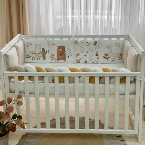  Neugeborenen-Bettwäscheset mit Stoßstangen 'Alpaka Beige' 14-teiliges 100% Baumwolle, fig. 9 