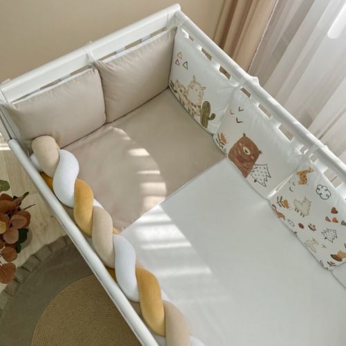  Neugeborenen-Bettwäscheset mit Stoßstangen 'Alpaka Beige' 14-teiliges 100% Baumwolle, fig. 2 