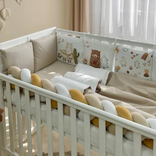  Neugeborenen-Bettwäscheset mit Stoßstangen 'Alpaka Beige' 14-teiliges 100% Baumwolle, fig. 3 