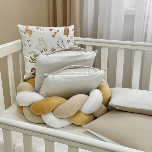  Neugeborenen-Bettwäscheset mit Stoßstangen 'Alpaka Beige' 14-teiliges 100% Baumwolle, fig. 6 