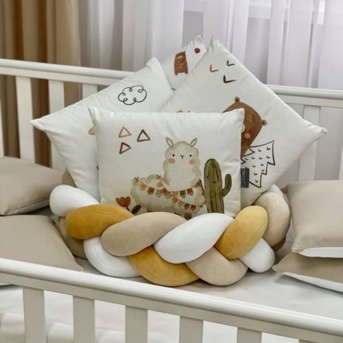  Neugeborenen-Bettwäscheset mit Stoßstangen 'Alpaka Beige' 14-teiliges 100% Baumwolle, fig. 7 