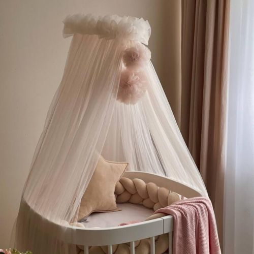  Cream crib canopy with pom-poms 9m, fig. 1 