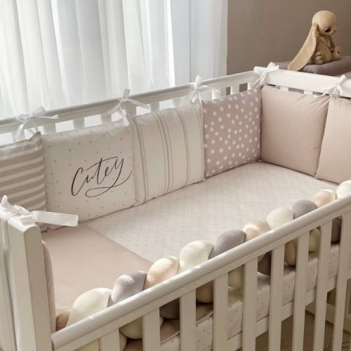 14-tlg Baby Bettwäsche Set mit Umrandung 'Cutey' 100% Baumwolle, fig. 3 