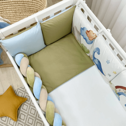  14-teiliges Baby Bettwäsche Set mit Umrandung 'Dino' 100% Baumwolle, fig. 2 