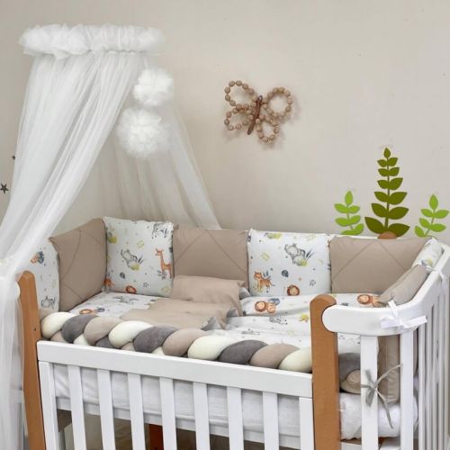  16-tlg Baby Bettwäsche Set mit Umrandung und Himmel 'Tiere', fig. 7 
