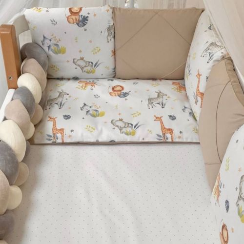  16-tlg Baby Bettwäsche Set mit Umrandung und Himmel 'Tiere', fig. 6 