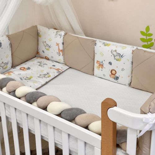  14-tlg Baby Bettwäsche Set mit Umrandung 'Tiere' 100% Baumwolle, fig. 2 