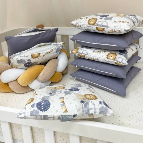  14-teiliges Bettwäsche-Set für Babybetten „Löwe & Auto“, 100 % Baumwolle, fig. 5 