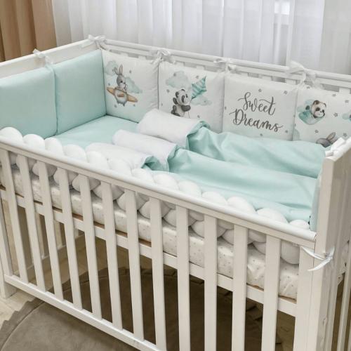  14-teiliges Baby Bettwäsche Set mit Umrandung 'Sweet Animals' 100% Baumwolle, fig. 2 